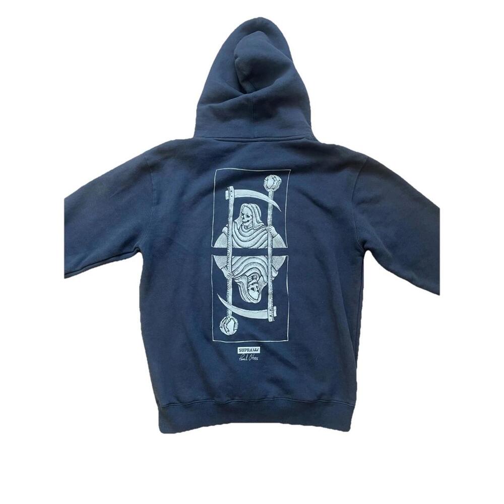 Supra x Paul Otvos Hoodie Black Medium Skull Grim Reaper Graphic Pullover - Picture 3 of 6